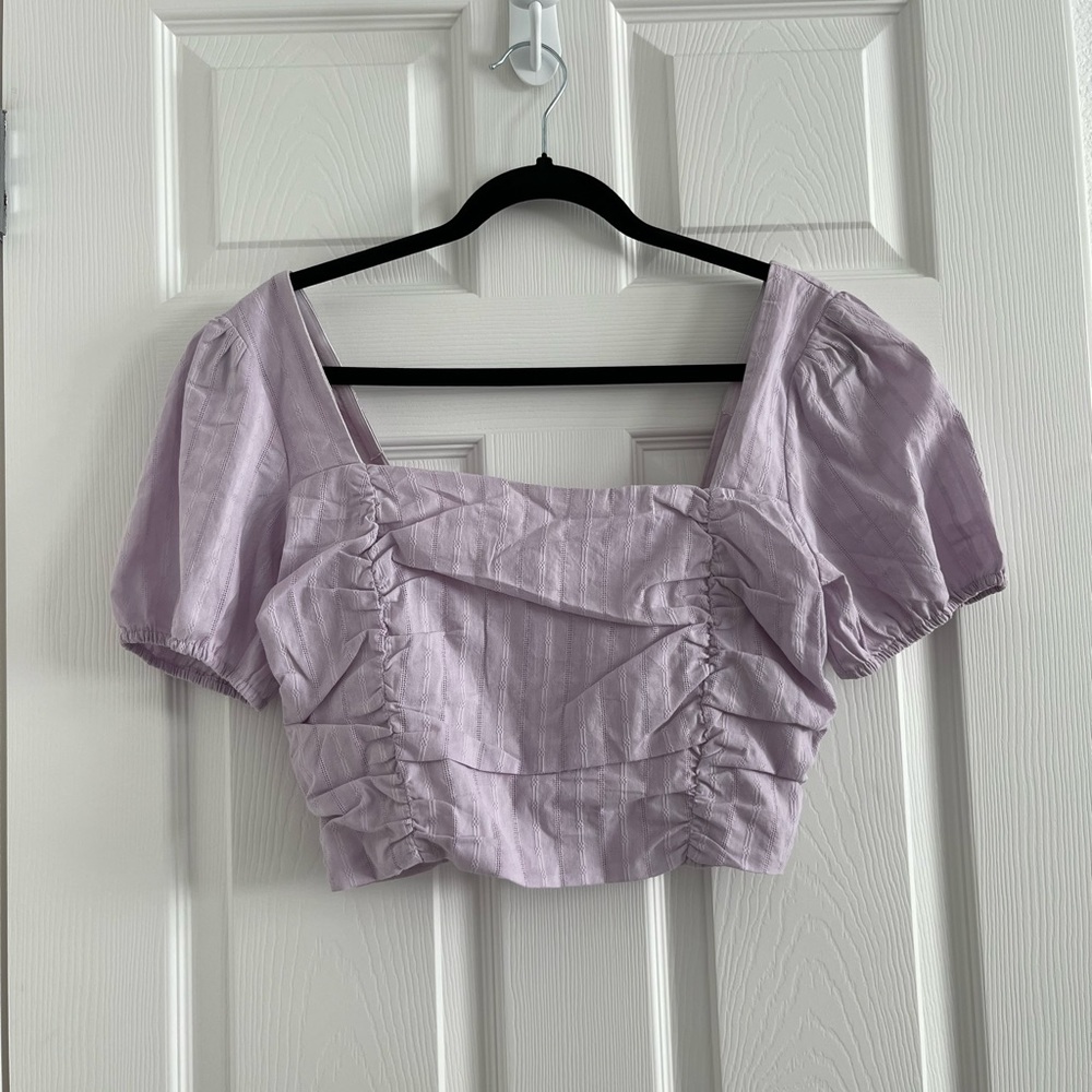 Anthropologie Lost + Wander lavender lilac purple Crop Top, Blouse. Size S